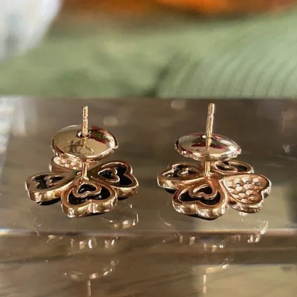 Clover Heart Flower Earrings